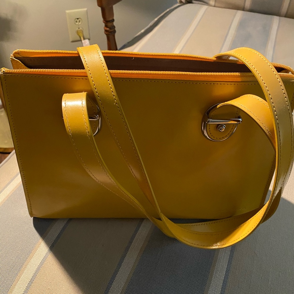 Jack George sunflower yellow Italian leather purse